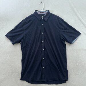 Butter Cloth Shirt Mens 2XL Tall Blue Icy Cotton Stretch Rayon Casual Button Up